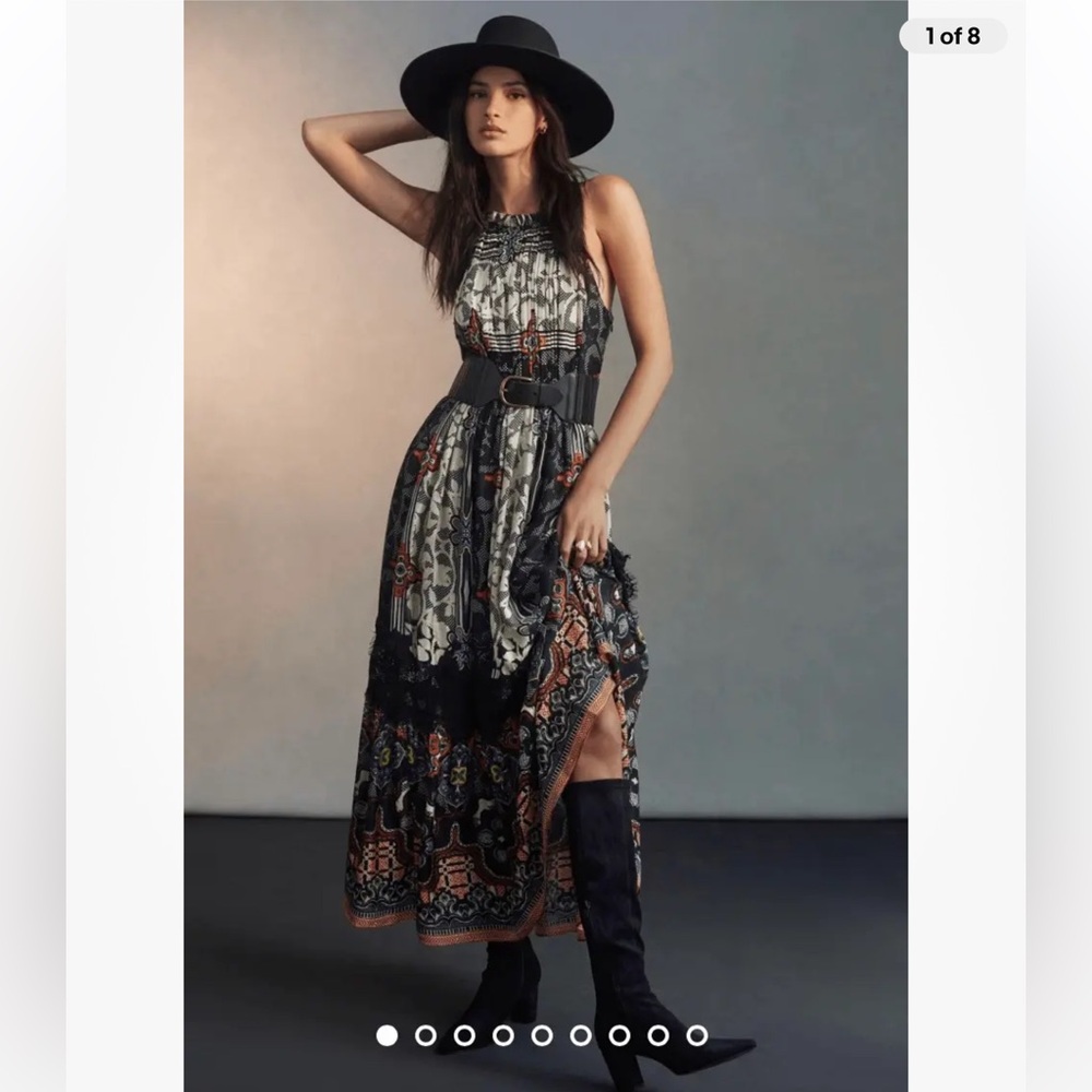 NWT Anthropologie Bhanuni by Jyoti Tiered Boho Dress Maxi Size 4